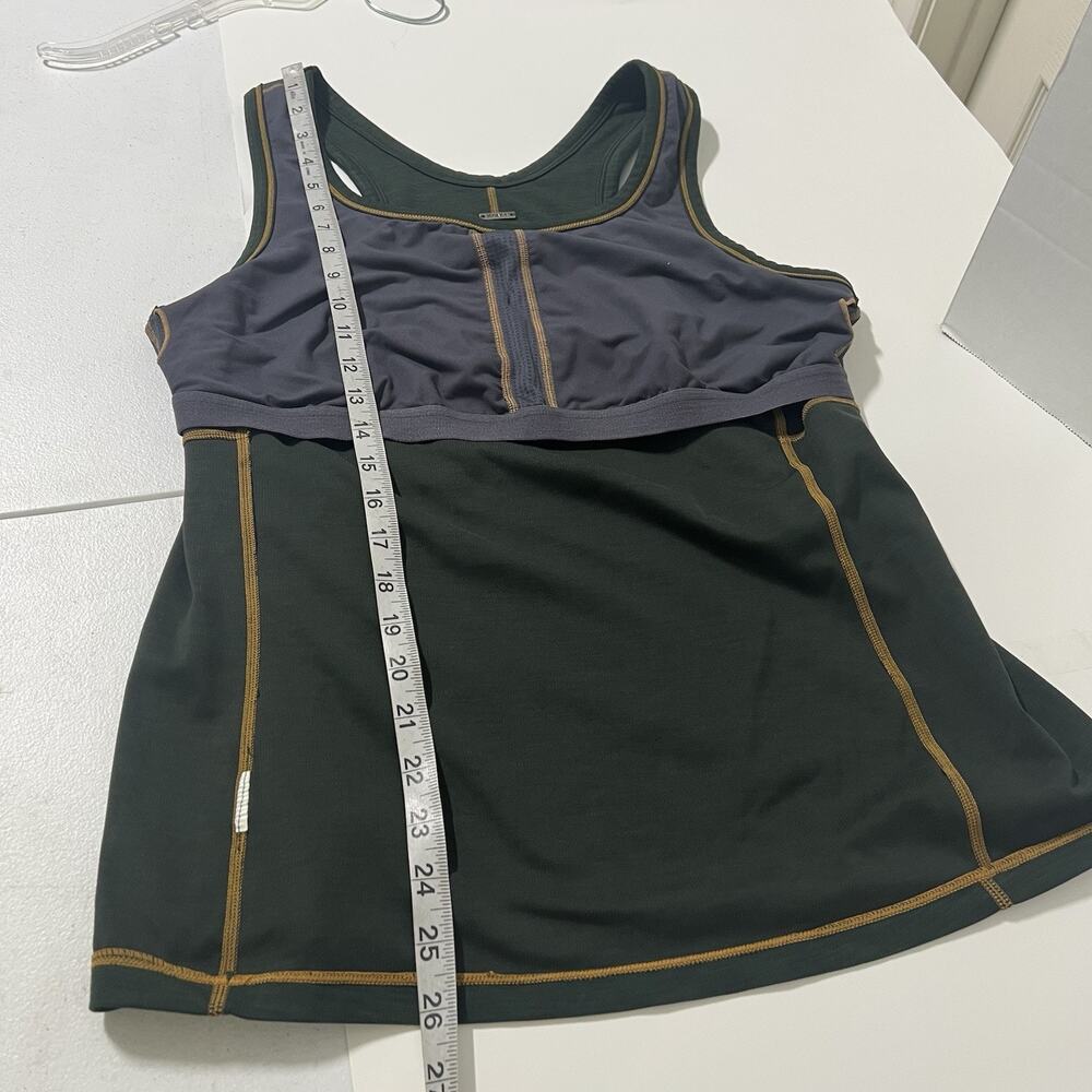 prAna Becksa Tank Top Olive Green Built-In Shelf Bra Women's Size XL Yoga Pilate - Picture 11 of 12